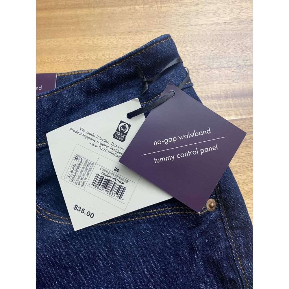 Ava & Viv Womens High Rise Dark Blue Denim Jeans Flare Stretch Plus Size 24 - Picture 10 of 14